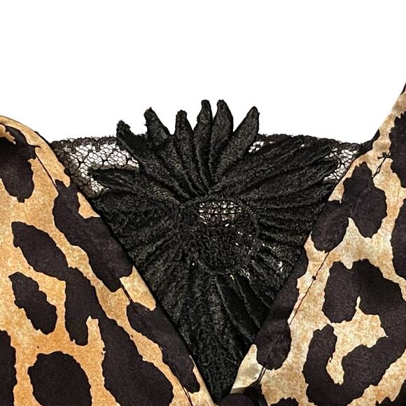 Ganni Blakely Leopard Print Mini Dress in Brown Silk Blend EURO 42 - US Size 10 - Picture 5 of 8